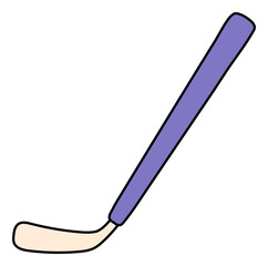 Hockey stick. Sport equipment sketch. Hand drawn doodle icon. Freehand fitness illustration