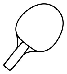 Ping pong racket. Sport equipment line sketch. Hand drawn doodle outline icon. Black and white freehand fitness illustration