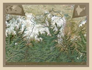 Sikkim, India. High-res satellite. Major cities