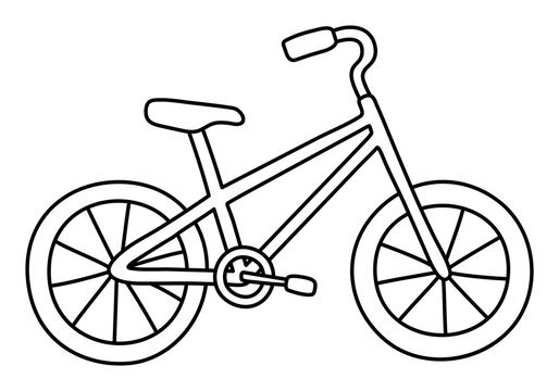 Bike. Bicycle sketch. Vehicle. Hand drawn doodle outline icon. Black and white freehand illustration