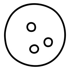 Bowling ball. Sport equipment line sketch. Hand drawn doodle outline icon. Black and white freehand fitness illustration