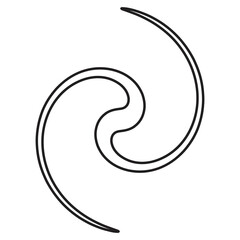 Twist element line art vector illustration 