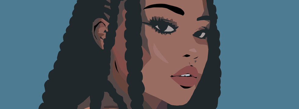 Black Cartoon Girl With Braids Images – Browse 1,290 Stock Photos, Vectors,  and Video | Adobe Stock