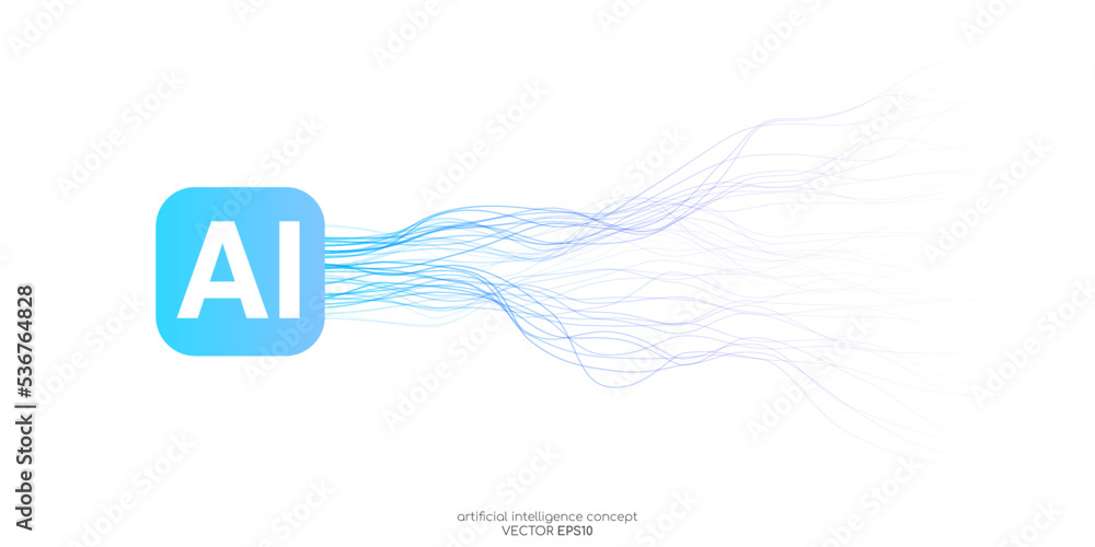 Poster abstract vector wave lines colorful gradient blue purple isolated on white background with space for