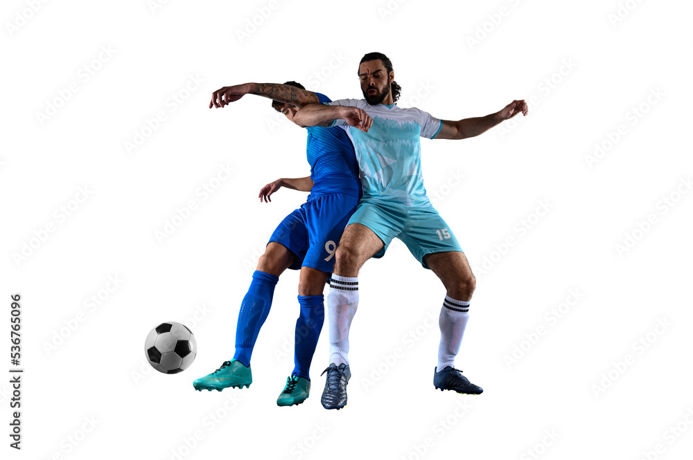 Wall mural soccer players action during a football game