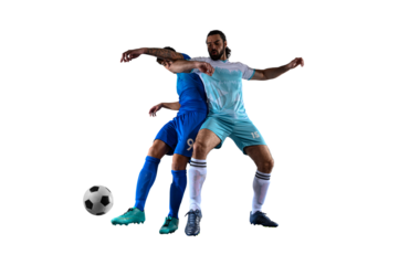 Soccer players action during a football game