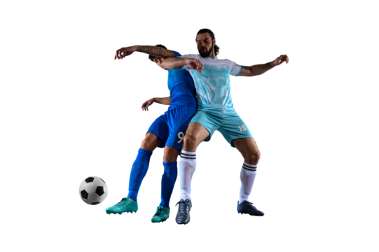 Soccer players action during a football game