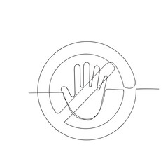 continuous line drawing stop sign illustration vector