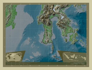 Sulawesi Selatan, Indonesia. Labelled points of cities