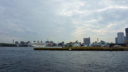 Fototapeta na wymiar Port of Yokohama. Tokyo bay. Kanagawa prefecture Japan