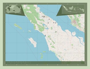 Sumatera Utara, Indonesia. OSM. Major cities