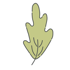 green leaf line illustration 