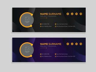Professional Modern and Minimal business and corporate Email Signatures Template with personal social media cover photo design