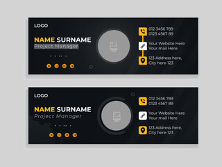 Professional Modern and Minimal business and corporate Email Signatures Template with personal social media cover photo design
