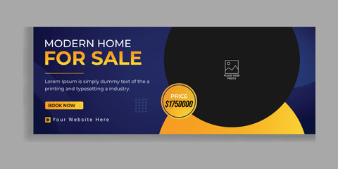 Real estate house property sale Facebook timeline cover business digital agency for social media template web ads