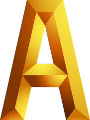 Alphabet gold colour style