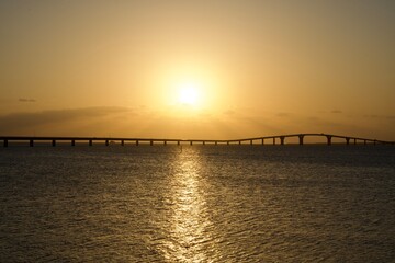 Fototapeta na wymiar The golden sunset of Miyako Island