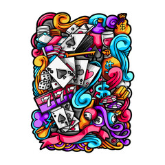 Casino Doodle Vector Design Illustration