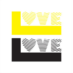 Love letters as logos, design elements and graphic resources