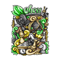 Fototapeta premium Chess Doodle Vector Illustration