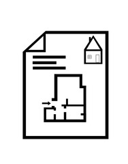 Icon. Icon floor plan. Example floor plan. House plan icon.  Real estate icon.