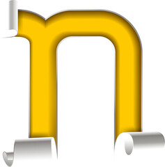 Alphabet paper cut color font