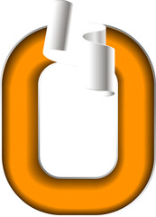 Alphabet paper cut color font