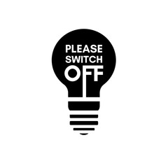 Please switch off electricity, save energy - vector ilustration