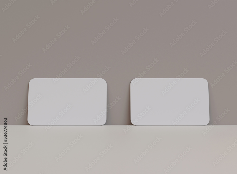 Poster 3d blank business cards. mockup scene. template for branding identity. 3d rendering.