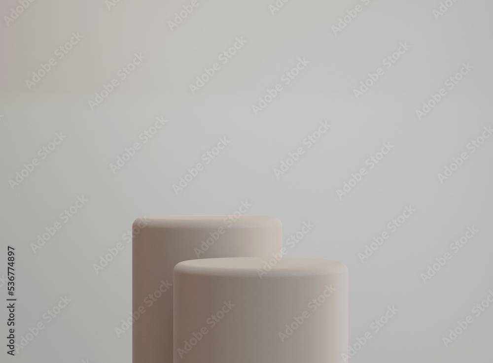 Poster empty cylinder podium on minimal background. abstract minimal scene with geometrical forms. design f