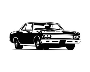 Obraz na płótnie Canvas Old American Muscle Car Logo Design