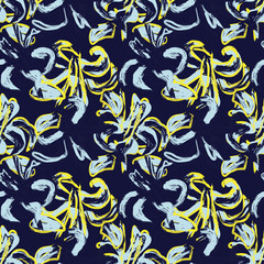 Floral Brush strokes Seamless Pattern Design