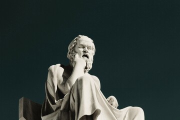 Statue of the ancient Greek philosopher Socrates  in Athens, Greece.