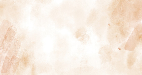 Abstract horizontal watercolor background. Brown color empty space background illustration