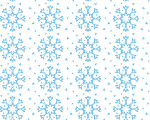 Blue snowflakes. Abstract seamless pattern in vector