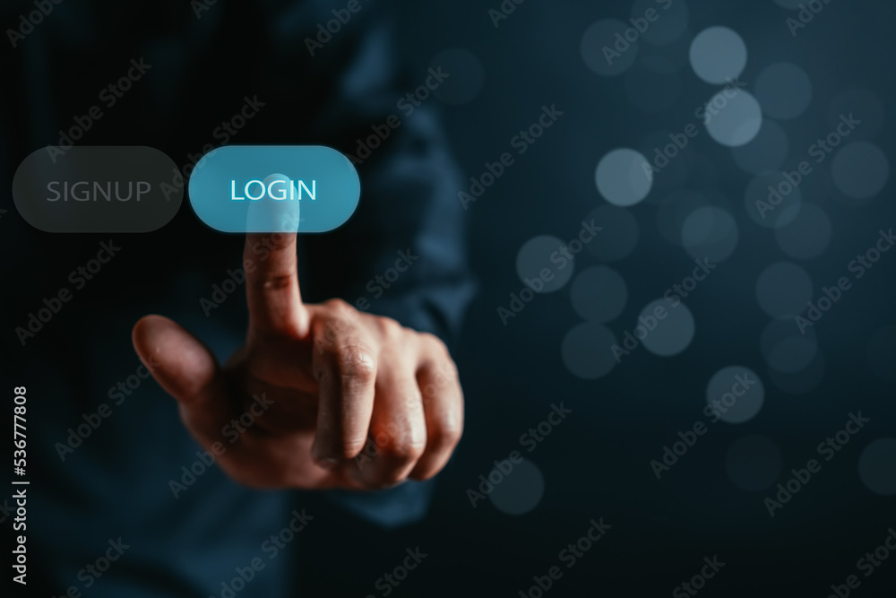 Poster Cybersecurity and privacy to protect data. Lock icon and internet network security technology. Businessmen protecting personal data on smart phone or mobile phone by virtual interfaces.