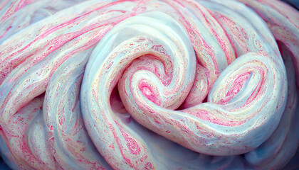 Pink and white marshmallow swirls