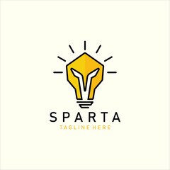 Creative Sparta logo with Bulb and Sparta design combination.