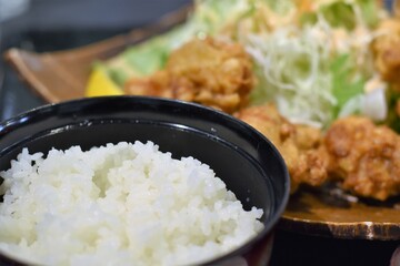 道の駅のから揚げ定食