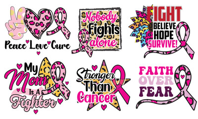 Breast Cancer Sublimation Design Bundle