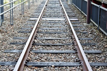 Naklejka premium 山陰本線余部駅鉄橋線路