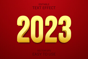 New year 2023 Editable Luxury 3D Text Effect template