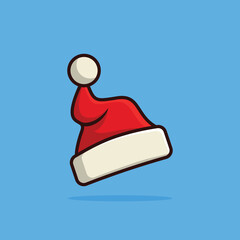 Santa Claus red hat isolated on blue background
