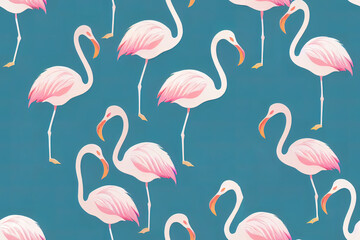 Flamingo seamless textile pattern 3d illustrated 
