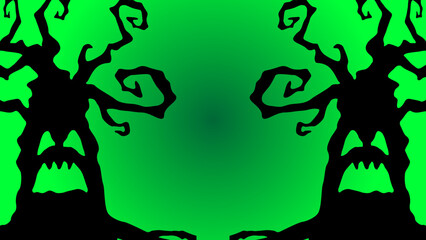 Naklejka premium Art illustration background seamless design concept colorful icon symbol logo of scare tree 