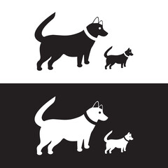 Two dog animal logo design 
