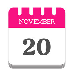 November calendar flat icon