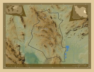 South Khorasan, Iran. Physical. Labelled points of cities