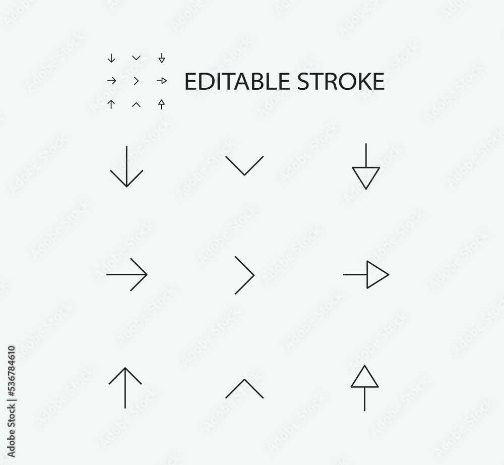 Poster simple set of arrow related vector line icons. contains such icons as arrows and more. editable stro
