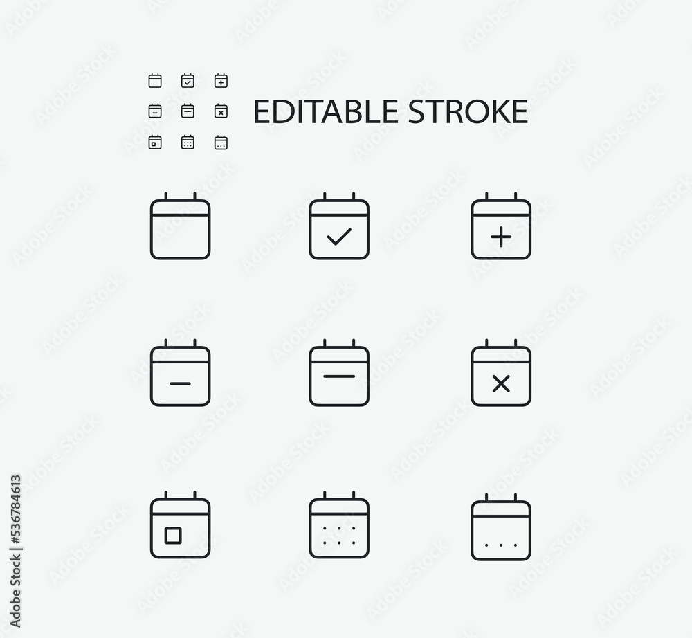 Poster simple set of calendar related vector line icons. contains such icons as date and more. editable str